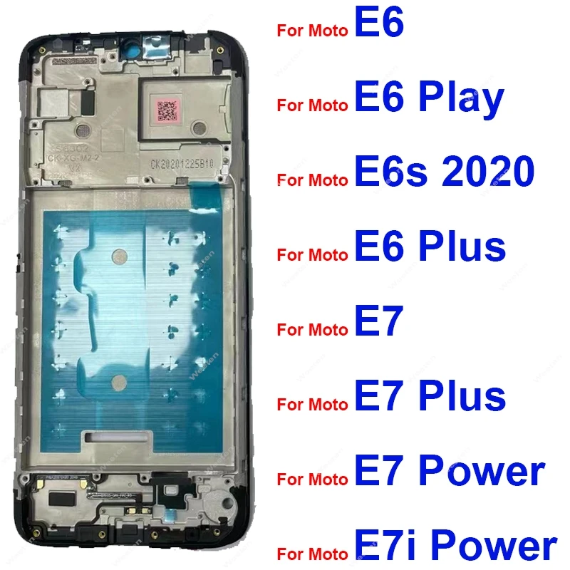 Front LCD Frame For Motorola Moto E6S 2020 E6 Play E6 E7 Plus E7 Power E7i Power Front LCD Screen Frame Cover Middle Frame Bezel