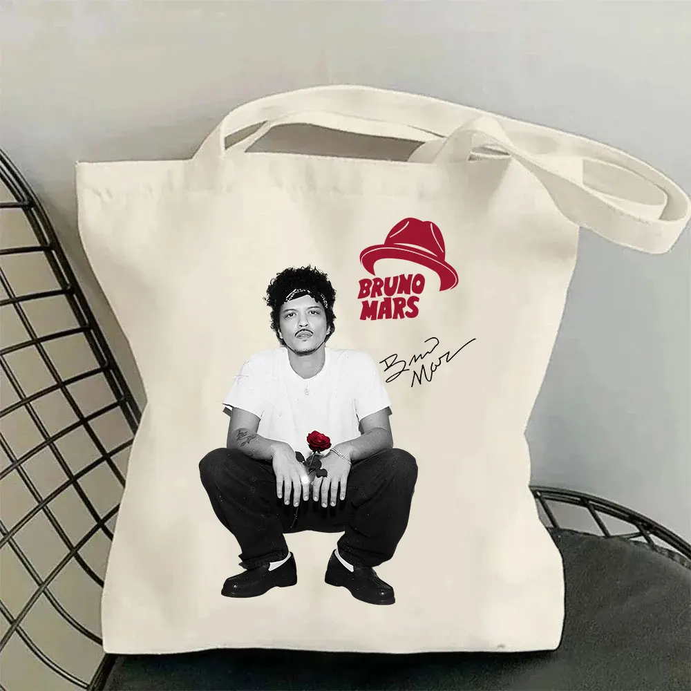 Bruno Mars The Romantic Tour 2026 Graphic Canvas Bag Shopping Tote