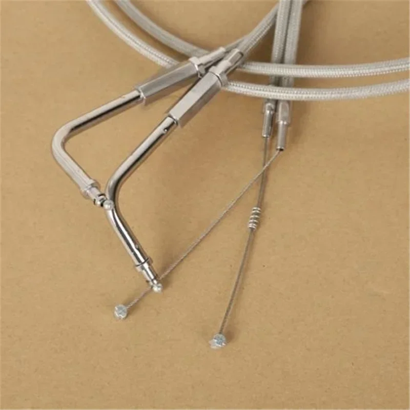 ملحقات Moto Acsessories 43-1/2 "كابل خانق من الفولاذ المقاوم للصدأ لدراجة Harley Road King FLH/T/ST 1996-2010 2009