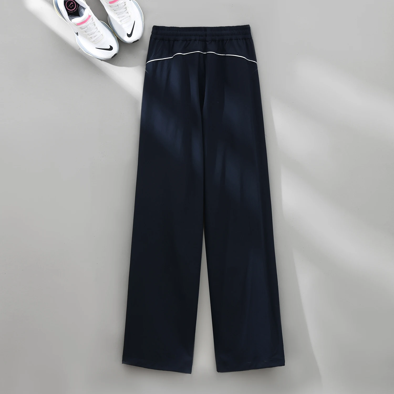 PHIGEER Woman Pants High Waist Wide Leg Stretchy Quick Dry Sports Gym Joggers Side Pockets Adjustable Drawstring Hem Yoga Walk