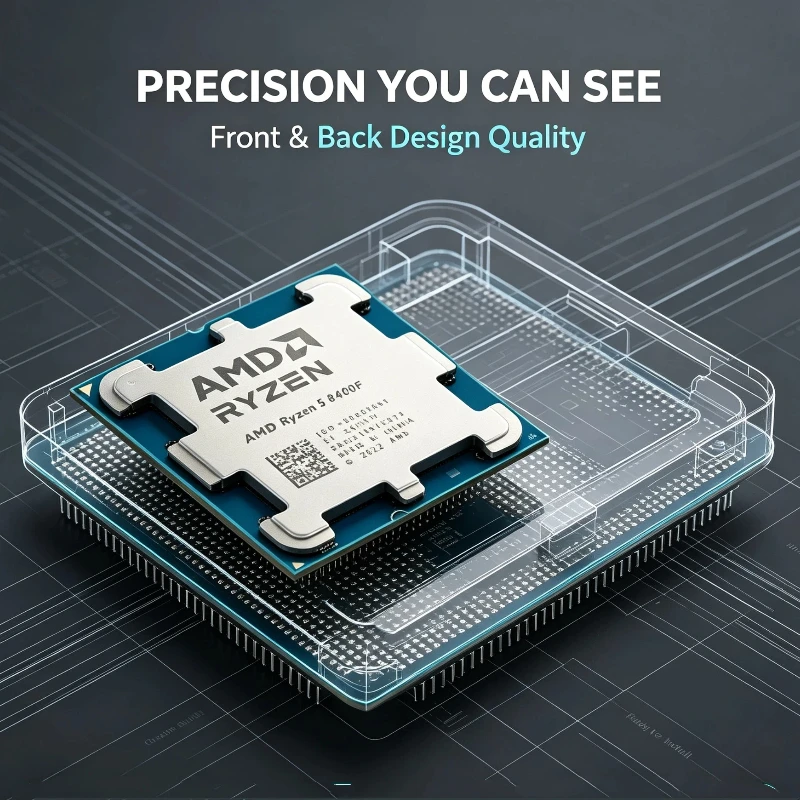Ryzen 5 8400F AM5 Socket CPU 6‑Core 12‑Thread 4.2GHz Desktop Gaming Processor Support DDR5 No iGPU Without Cooling Fan