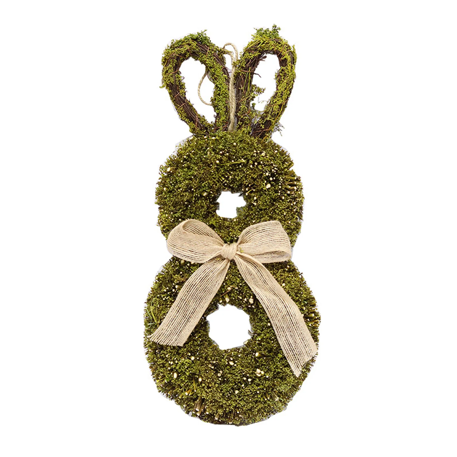 

Artificial Rabbit Shape Plant Wreath Lovely Party Hanging Pendant Home Festival DIY Decoration Gift