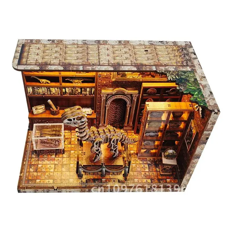 Dinosaur Research Institute DIY Hut 3D Jigsaw Houten Assemblagemodel Handgemaakte bouwstenen Kinderpuzzelspeelgoed