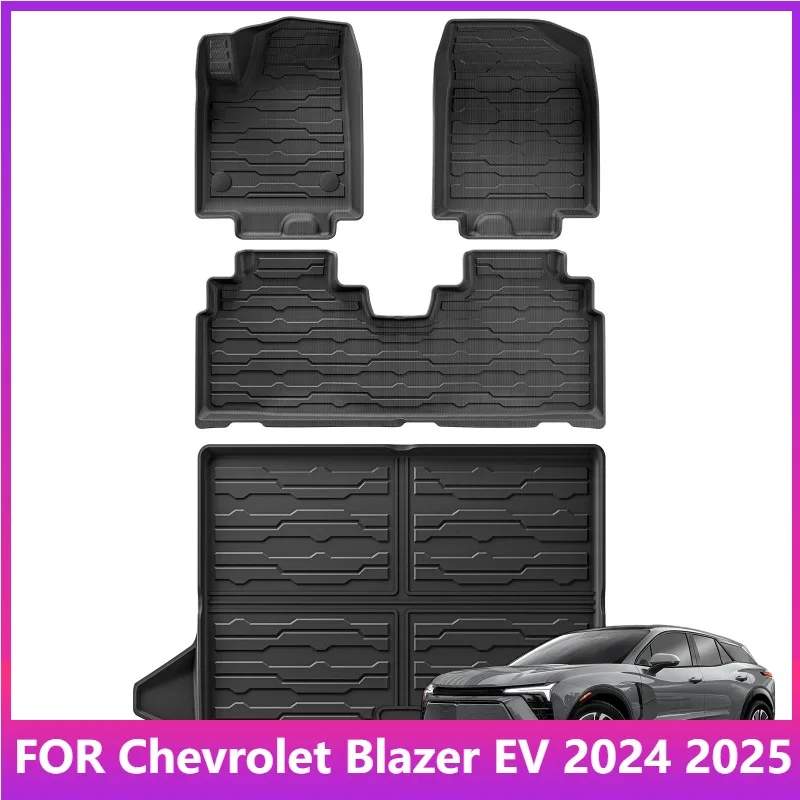

Floor Mats for Chevrolet Blazer EV 2024 2025 TPE 3D Car Floor Mats Cargo Liner Trunk Pad All Weather Black