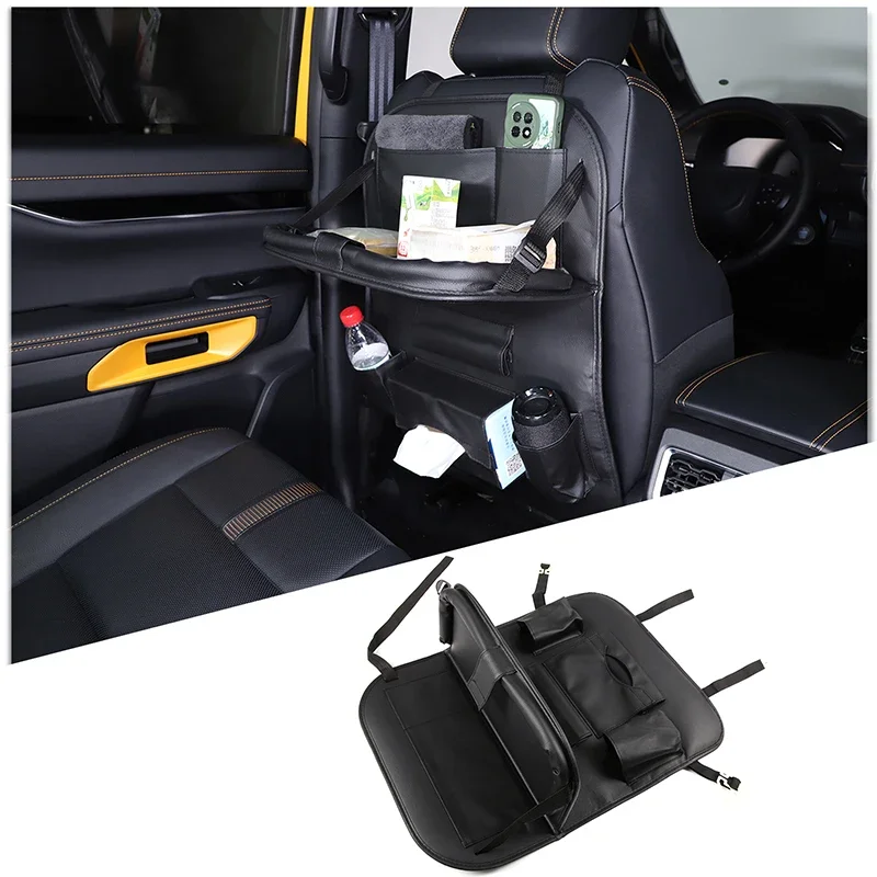 

For Ford Ranger 2023 Seat Back Organizer Large Capacity Storage Bag with Foldable Tablet Tray Multi Pocket Auto Organizer Bag