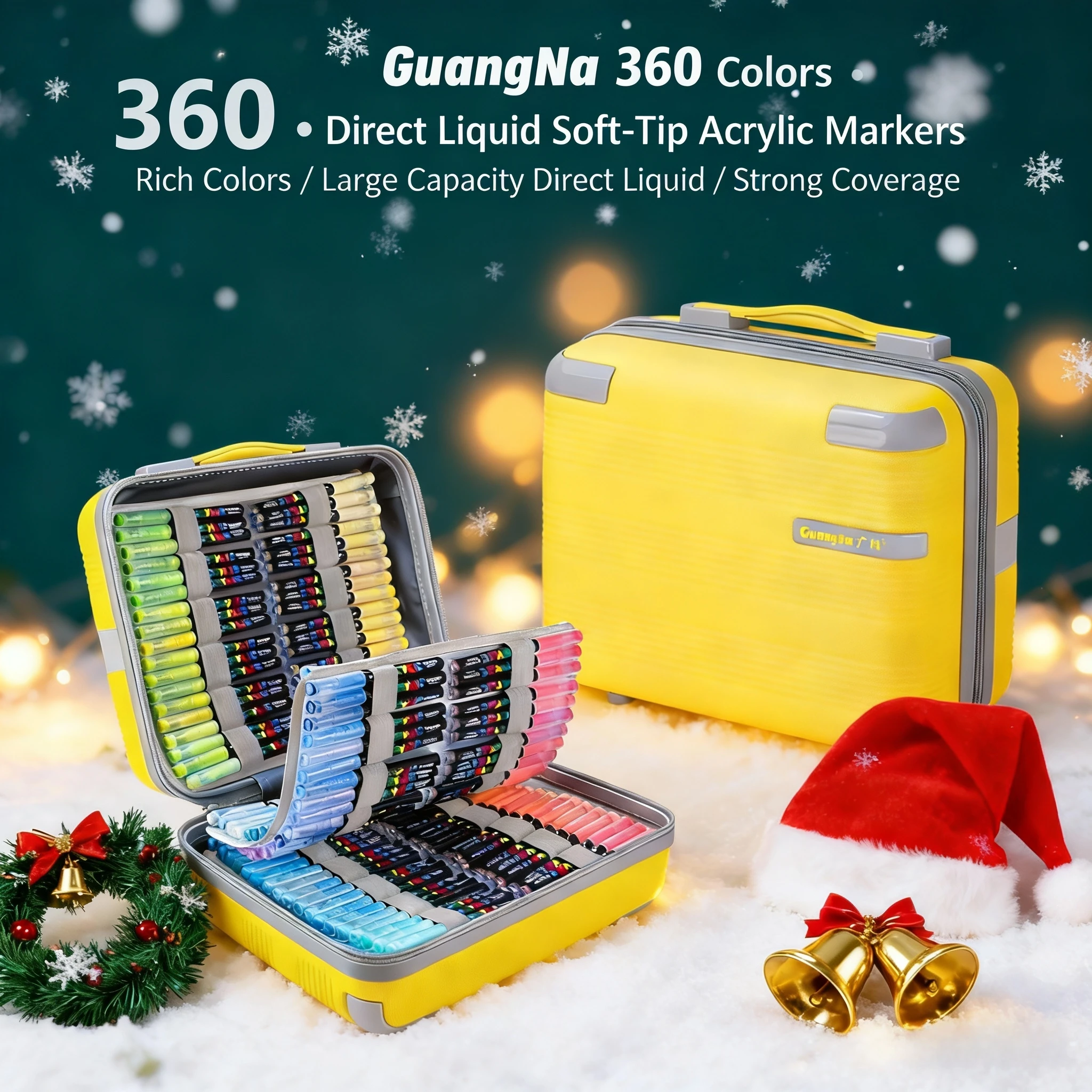 

GN 360 Colors Set Acrylic Paint Markers Brush Tip Paint for Rock Painting Festival Gift DIY Art Pens Comes Remove Luggage