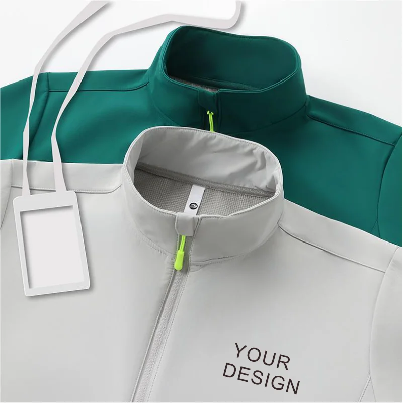 

Windbreaker Men Stand Collar Wweater Grab Fleece Warm Waterproof Outdoor Coat Sports Climbing Customized Printing Embroidery DIY