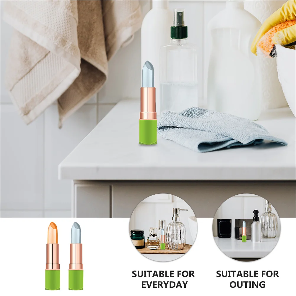 2 pièces température lèvres hydratant brillant à lèvres baume Aloe brillant hydratant longue durée réparation sécheresse hydratant lèvres en plastique