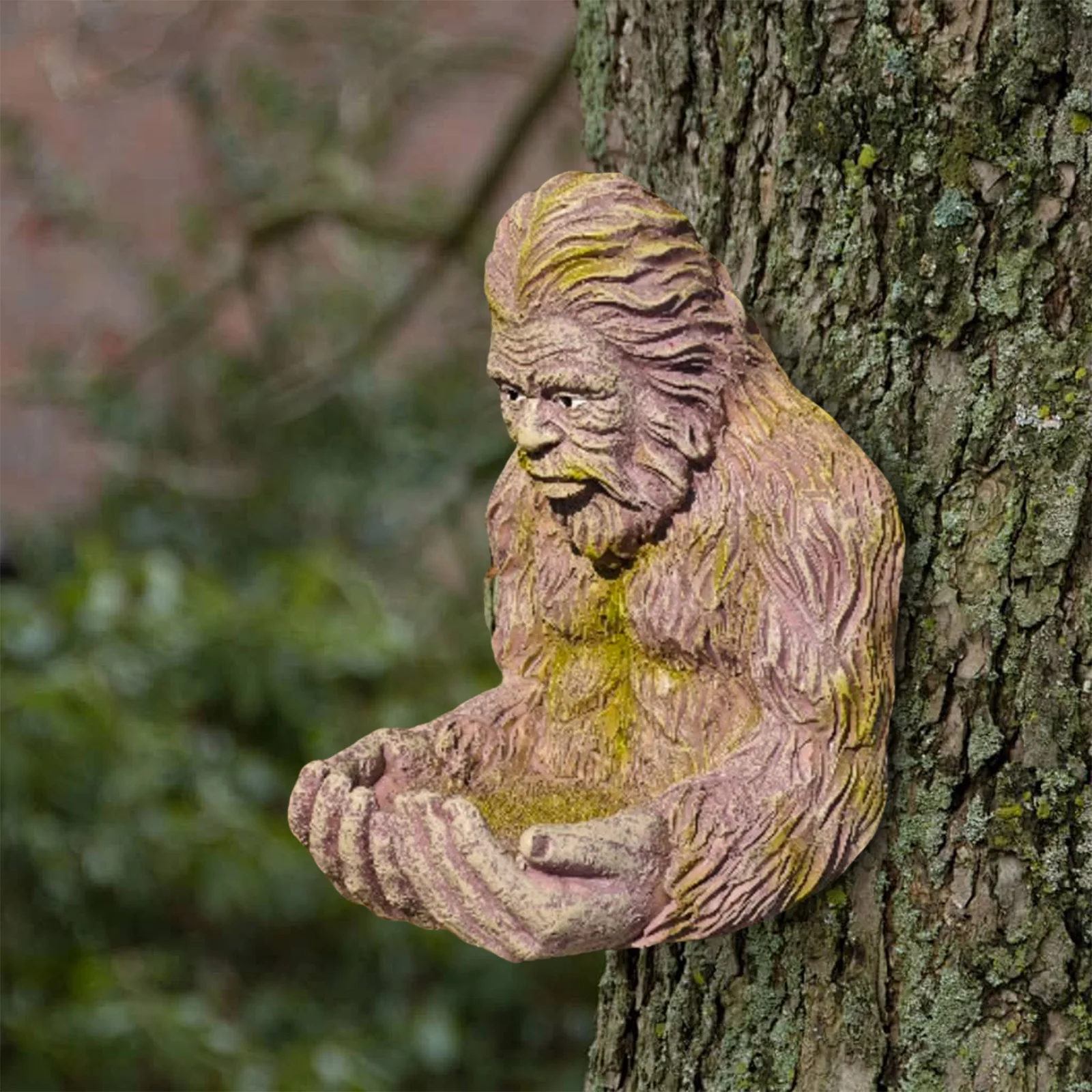 1 Stück Vogelfutterspender Gartendekoration Gartenkunst-Statue Wasserdichte Baummontierte Outdoor-Skulptur Futterstation Geschenk für Naturliebhaber