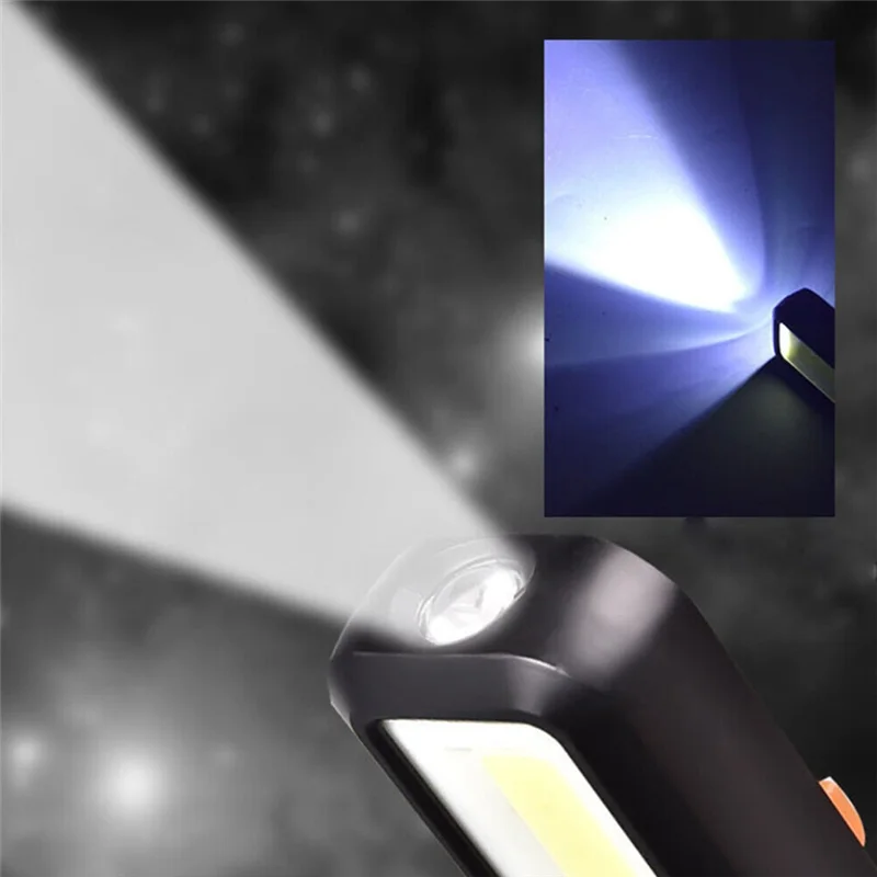 ABDJ-USB مصباح يدوي COB قابل لإعادة الشحن مع مصباح محمول بإضاءة مغناطيسية لإصلاح السيارات في حالات الطوارئ