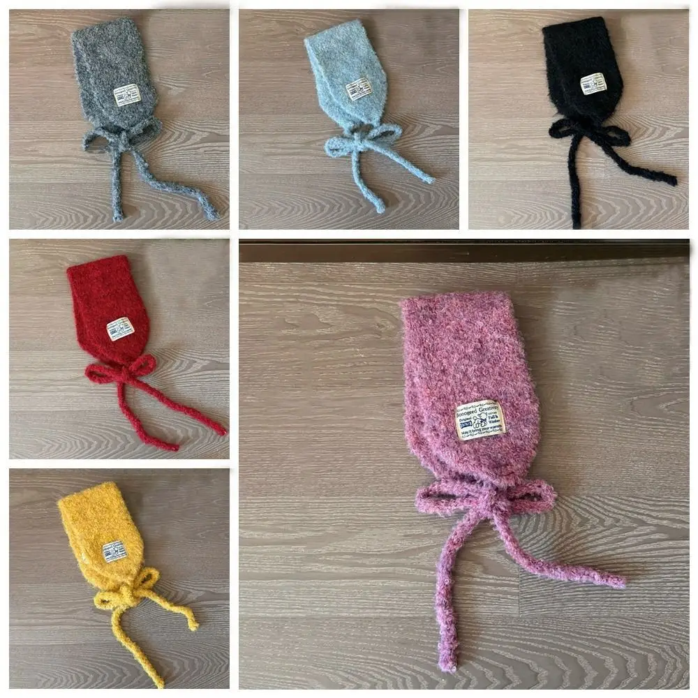 Paraorecchie con cinturino in lana stile coreano moda addensare copri orecchie lavorati a maglia tinta unita protezione per le orecchie antivento orecchie calde ragazze