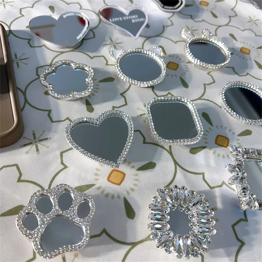 한국 INS 절묘한 실버 불규칙한 거울 표면 브래킷 아이폰 16에 대한 휴대 전화 케이스 삼성 Popsockets Griptok Grip Tok