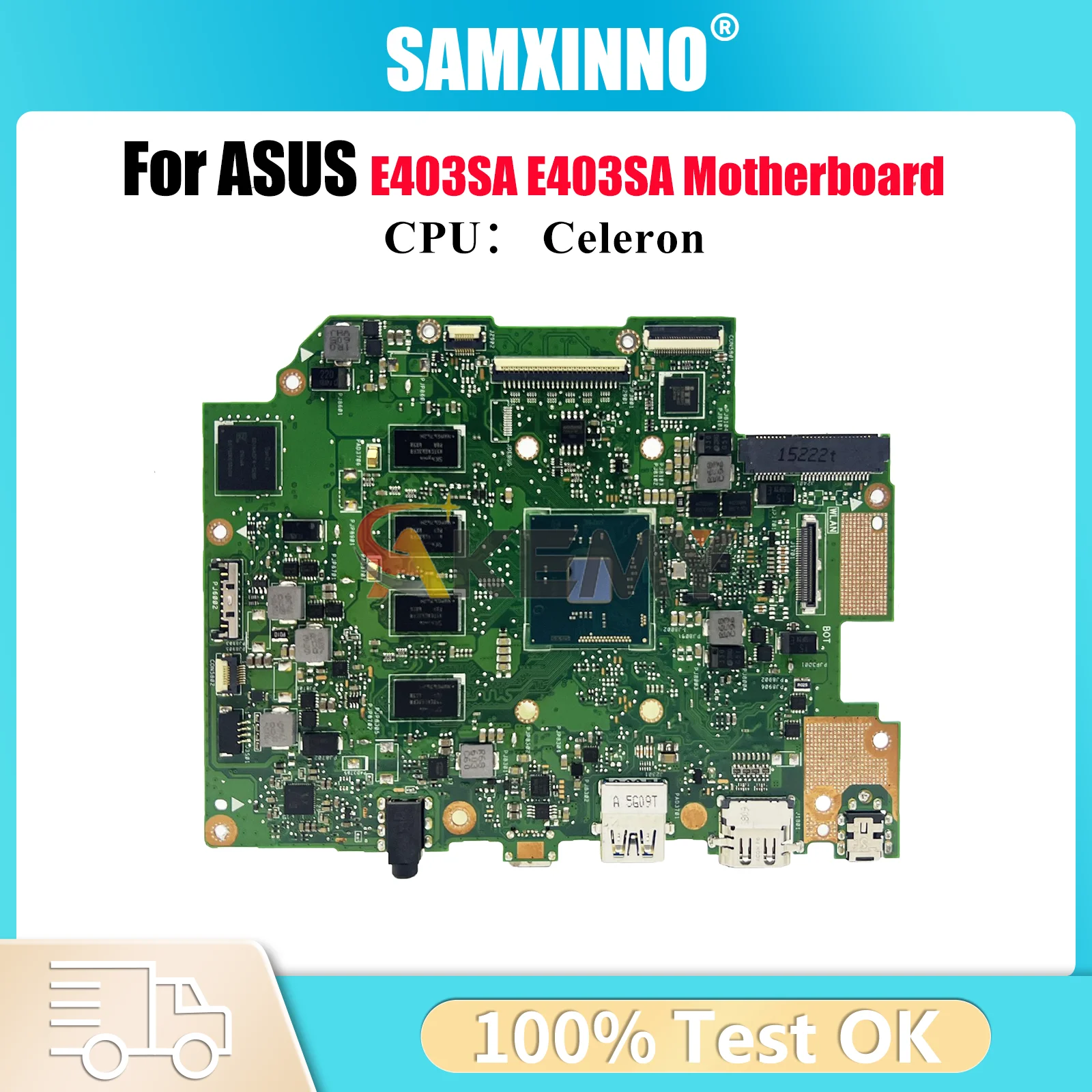 E403SA เมนบอร์ดแล็ปท็อปสำหรับ ASUS EeeBook E403S E403SA โน้ตบุ๊คเมนบอร์ดซีพียูเซลเลอรอน 100% ทดสอบ OK จัดส่งที่รวดเร็ว stk