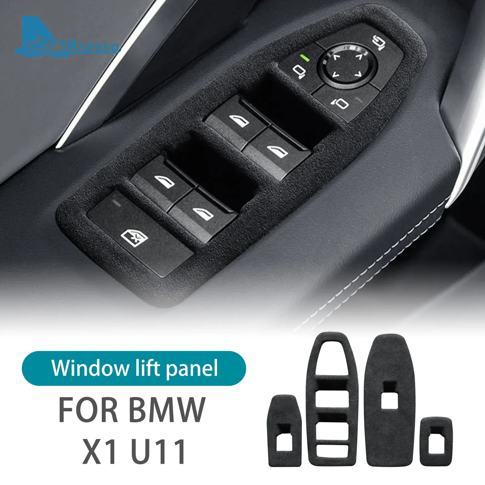 

FOR BMW X1 U11 2023 2024 Car Window Lift Panel Suede 4pcs Car Window Glass Lifting Control Panel Car Interior Design