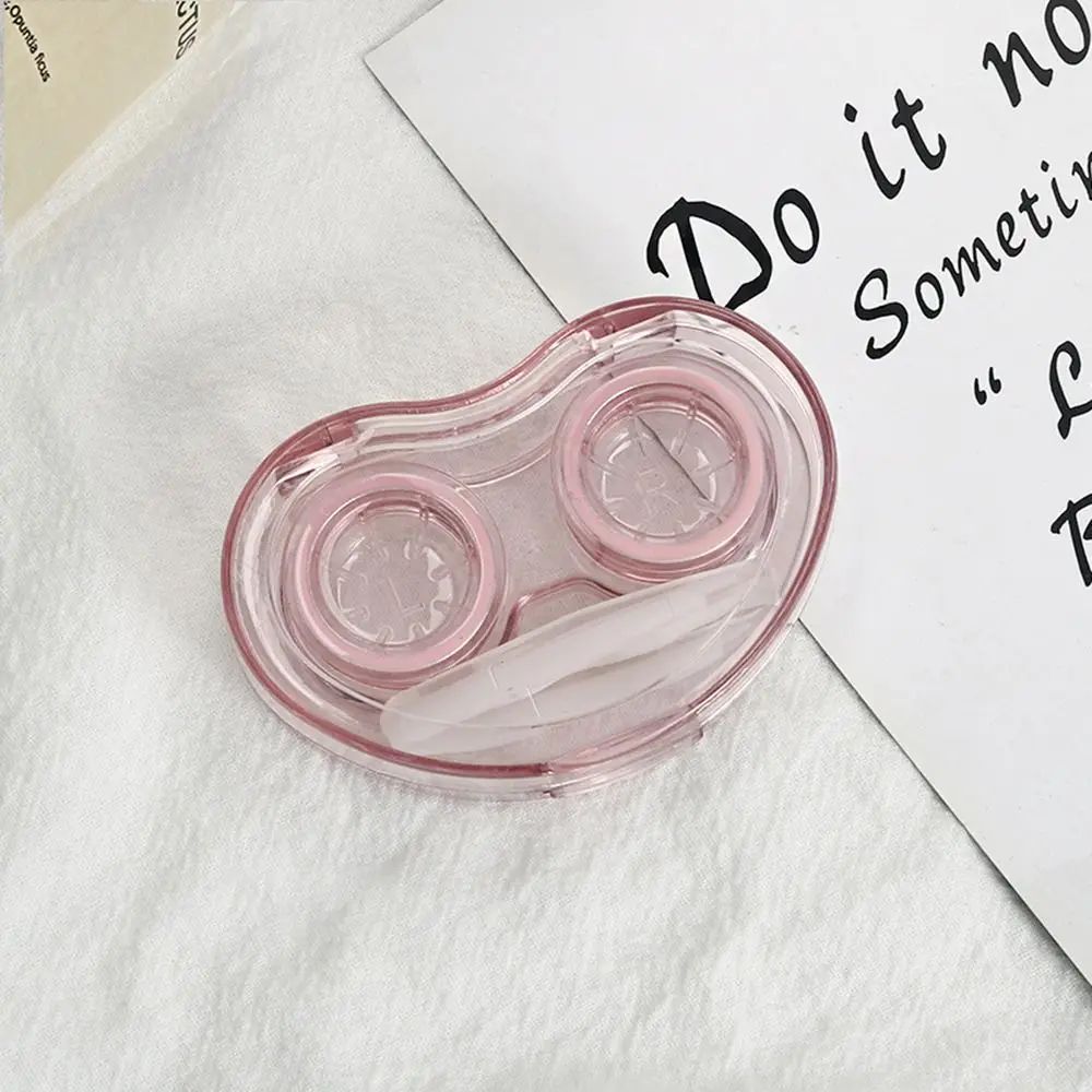 Portable Transparent Contact Lens Box with Tweezers High-end Beauty Lens Box Double Light Companion Contact Lens Case