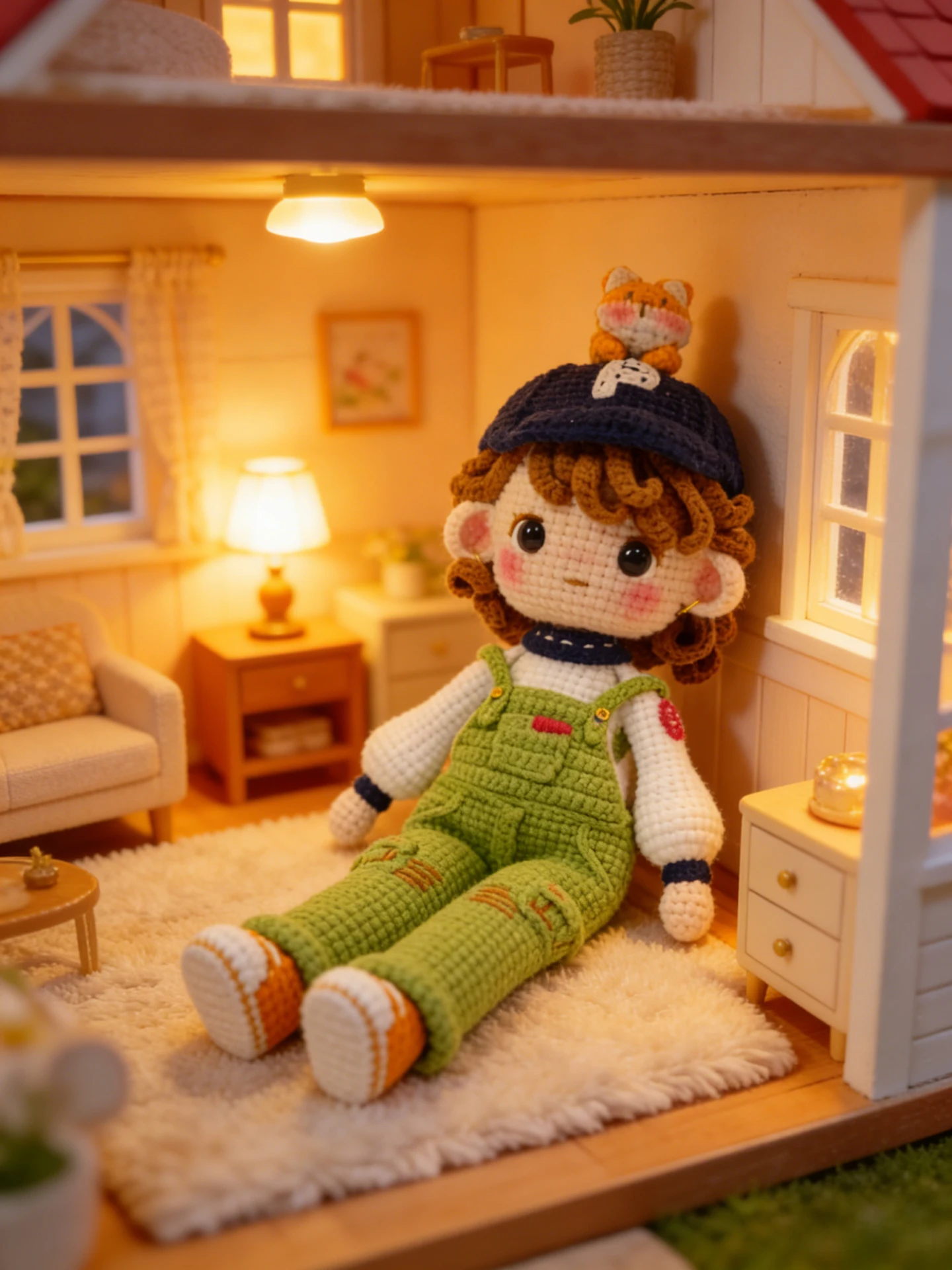 ファットリトルフォレスト手編みエイミーとキツネのぬいぐるみミルクコットン糸ボール手作りdiy編み物材料キット