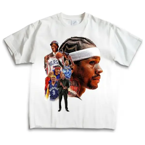 Retro 90s Allen Iverson Tee – Retro 3 Legend Tribute Tee, Classic Streetwear Collage Design, Hall of Fame Inspired Graphic Shirt, Unisex Sports Fan Apparel, Iconic Hoops Heritage Gift Top