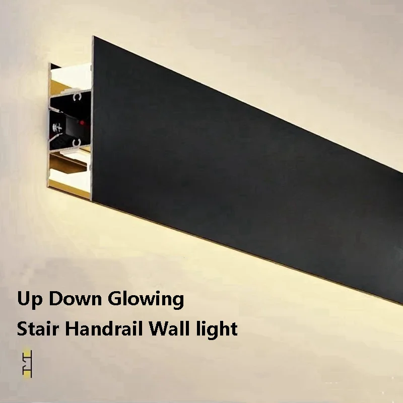 درابزين الدرج شريط طويل الجدار الخفيفة الألومنيوم الشخصي الممر المدخل حتى أسفل جو متوهج الخطي الصلب قطاع الضوء #3