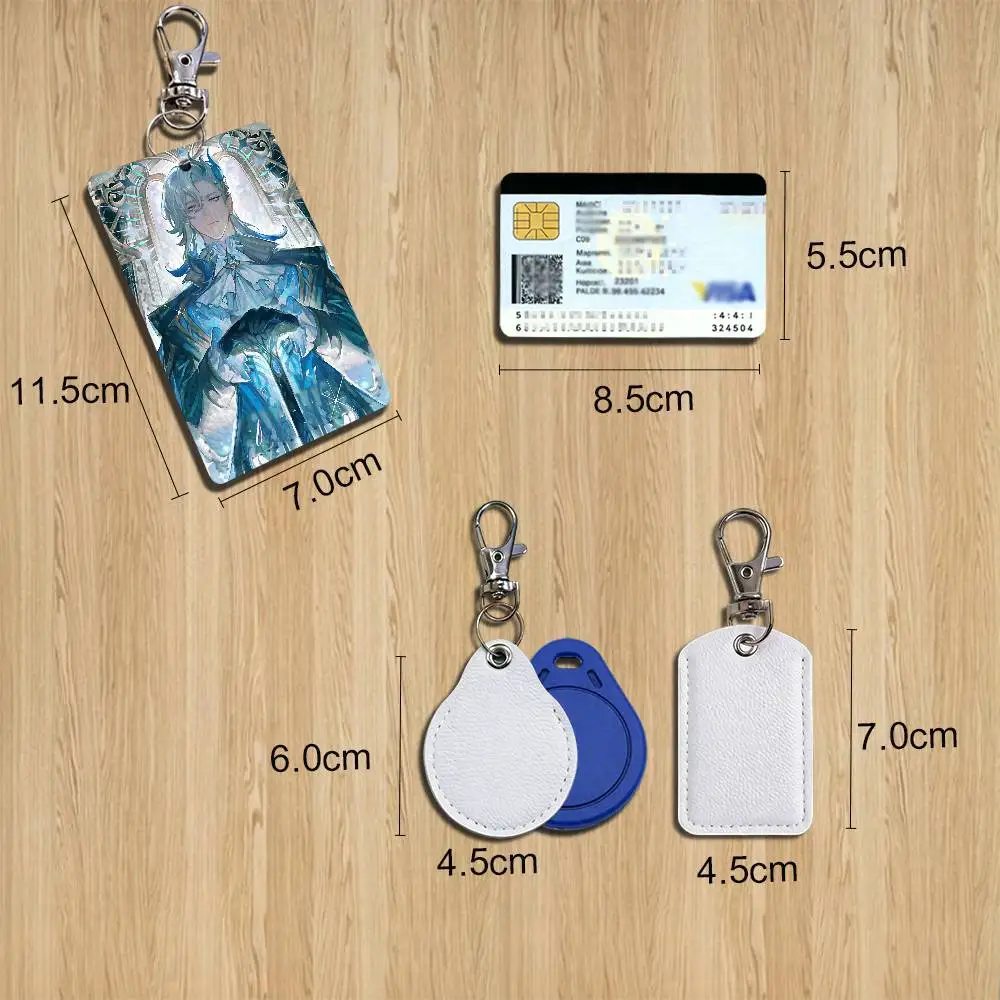 Keychain Holder Suitable Furina Linnea Neuvillette Genshin Impact For Subway Bank Card Bus Card Case Badge Holder Wallet Card