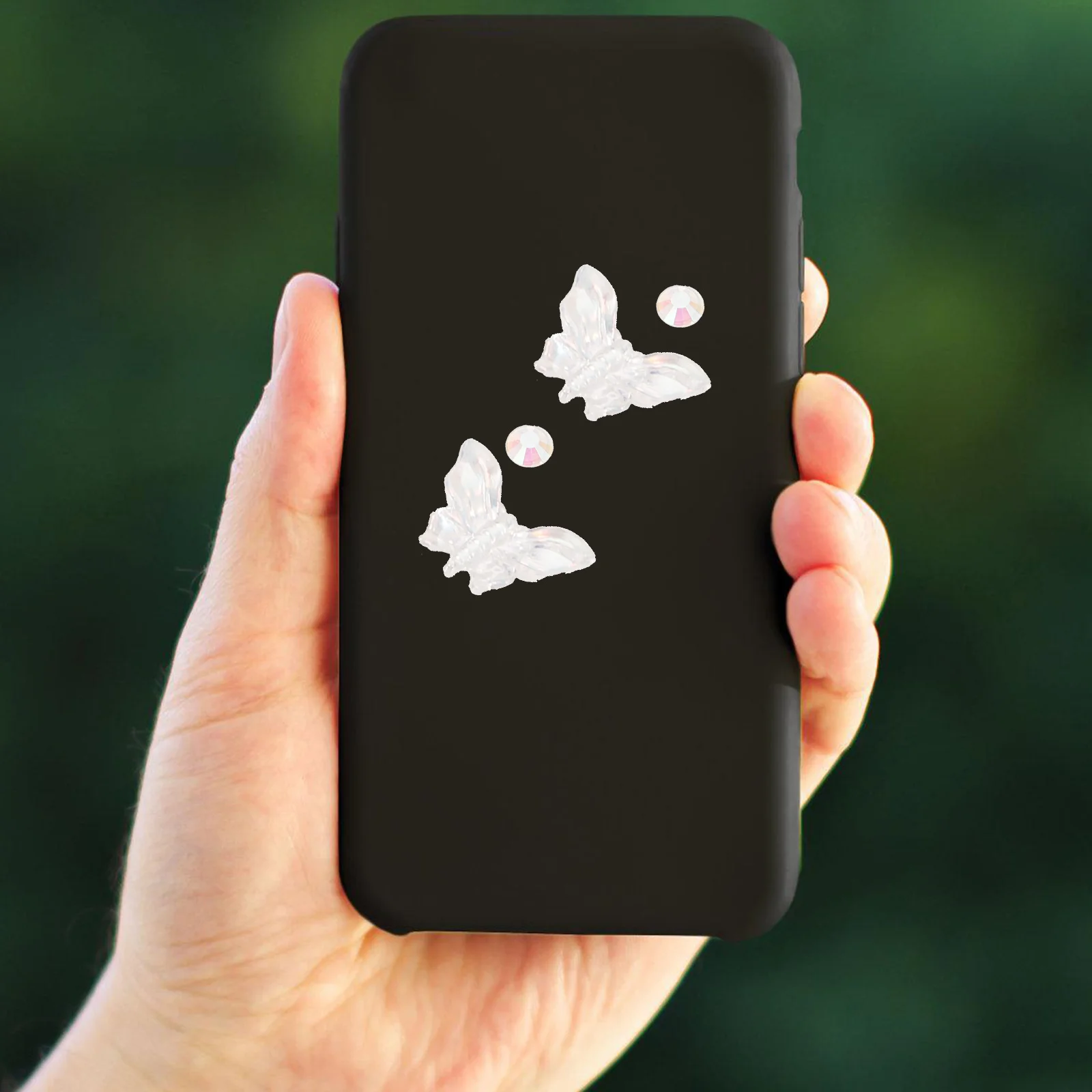 1 ورقة فراشة المسيل للدموع جوهرة عصا على الوجه الأحجار الكريمة مهرجان ماكياج الوجه جواهر ذاتية اللصق الجسم مسمار ملصقات الهاتف