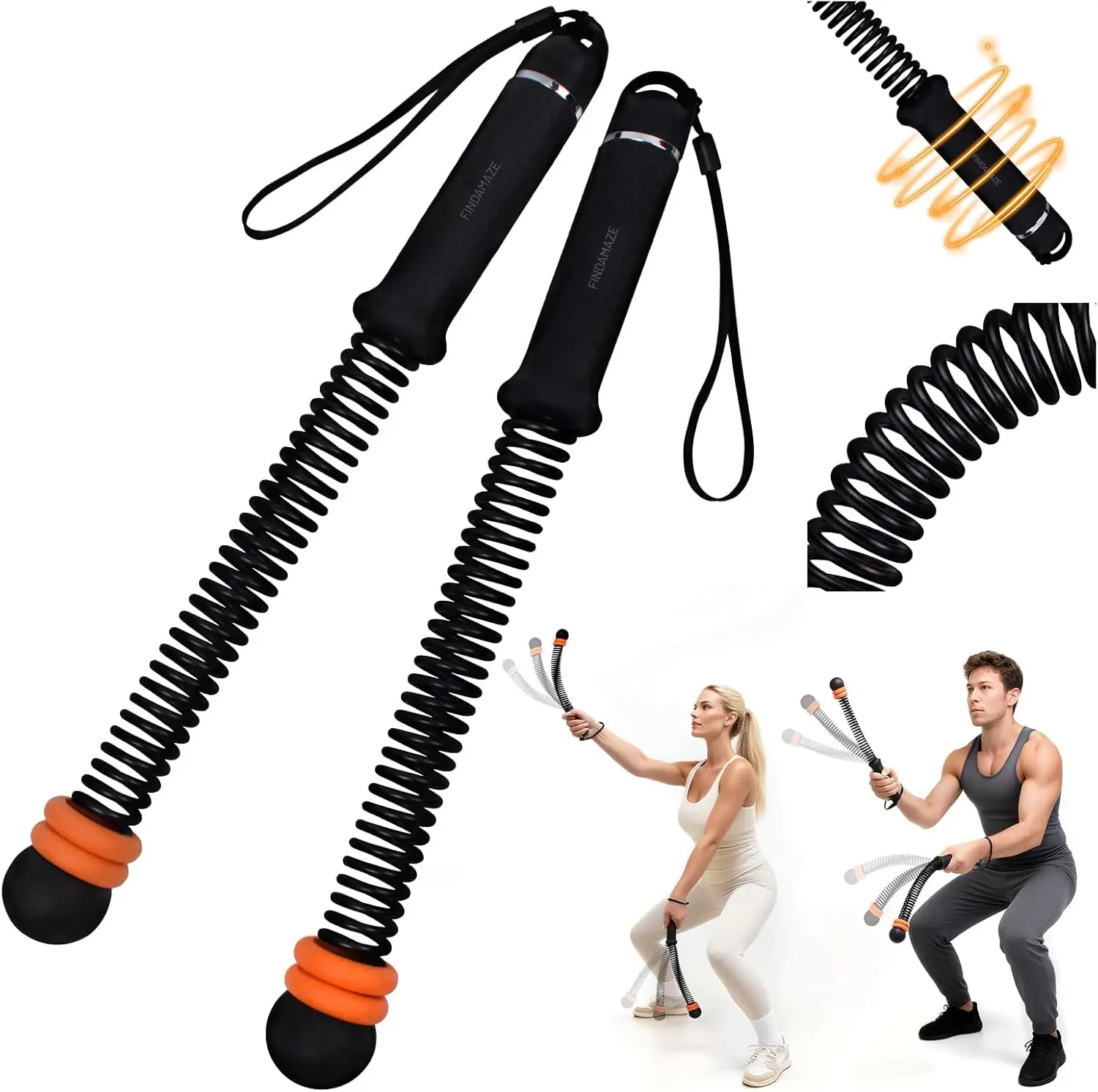 Seilloses Battle Rope mit Einstellbarem Widerstand für Heimfitness Ganzkörper-Workout Fitness-Trainingsgerät