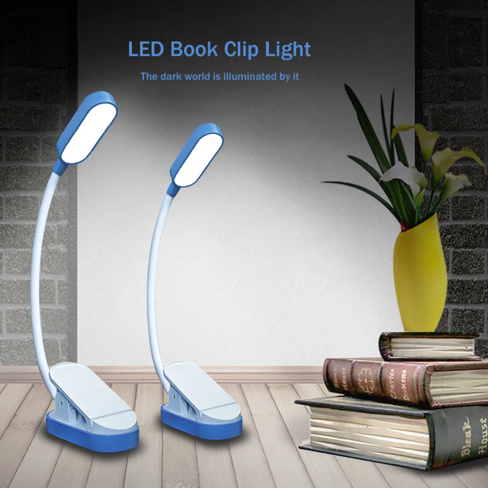 Wiederauf ladbare Buch leuchte zum Lesen 9LEDs helles Lese licht 3 Farben 3 Helligkeit 80 Stunden Laufzeit Clip-On-Buch leuchte