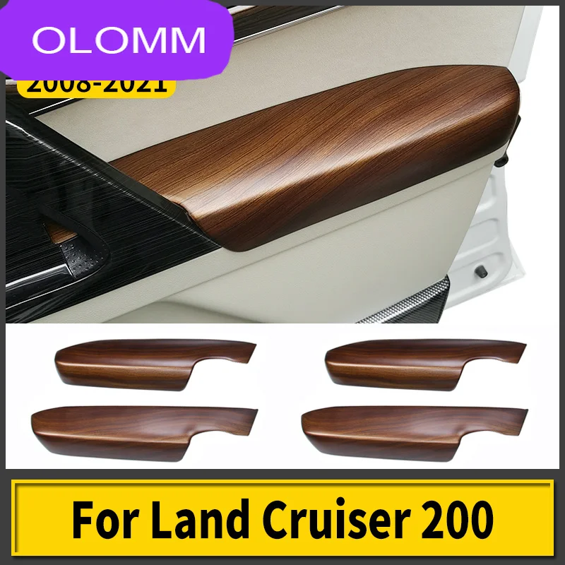 For Toyota Land Cruiser 200 LC200 FJ200 2008-2021 2020 Interior upgraded Accessories Car Door Armrest Peach Wood Protective Lid