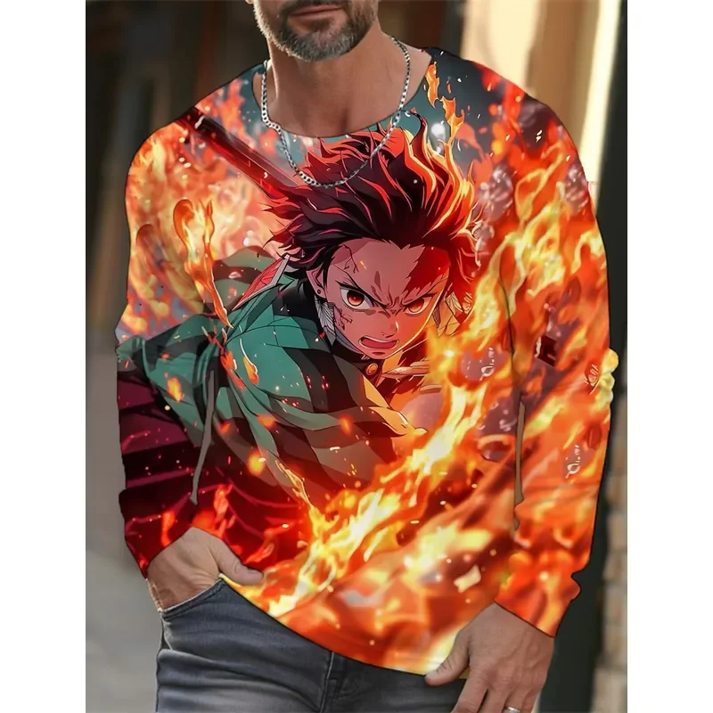 3D Long Sleeve Men's T-Shirt 2026 Anime Print HD Pattern Autumn Tops Casual Streetwear Fashion Graphic Tee for Men 2026