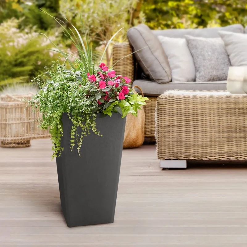 

Outdoor Planter Slate 24 Inch Self-Watering Indoor