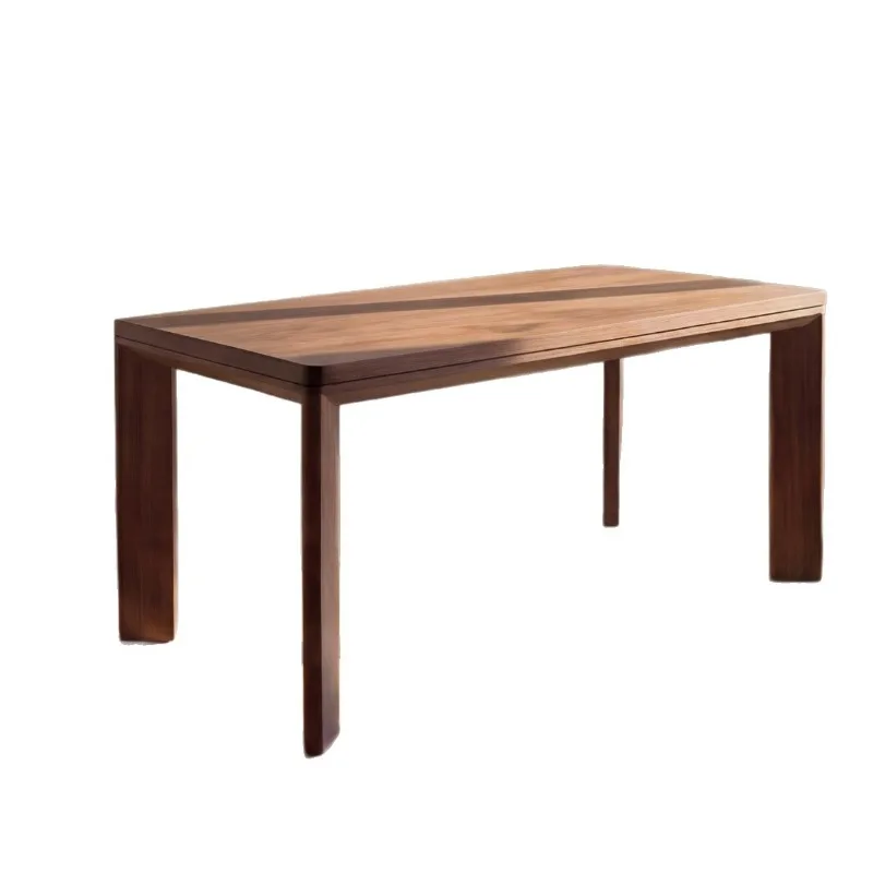 black walnut Ronaima all-solid wood rectangular dining table tenon and mortise structure desk household log integrated table