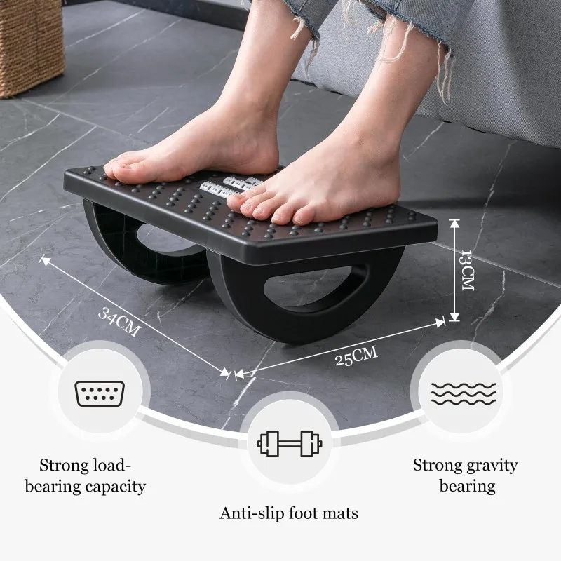 1pcs Portability Foot Rest Under Desk Footrest Ergonomic Foot Stool Rocker Balance Board Comfortable Foot Stool for Home Office