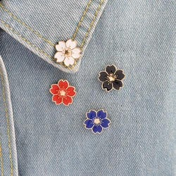 Sakura Enamel Pins Custom Cherry Blossom Brooches Lapel Badges Bag Cartoon Angel Wings Flowers Jewelry Gift for Kid Girl Friends