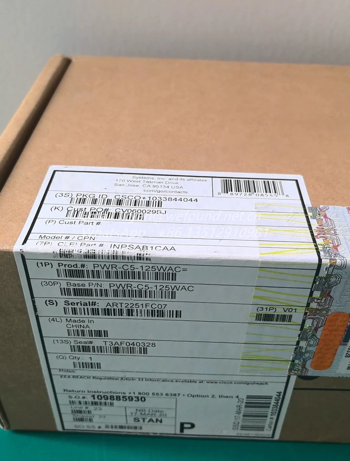 Brand New PWR-C5-125WAC for Cisco Catalyst 9200/9300 Series Switches Redundant Power Supplies