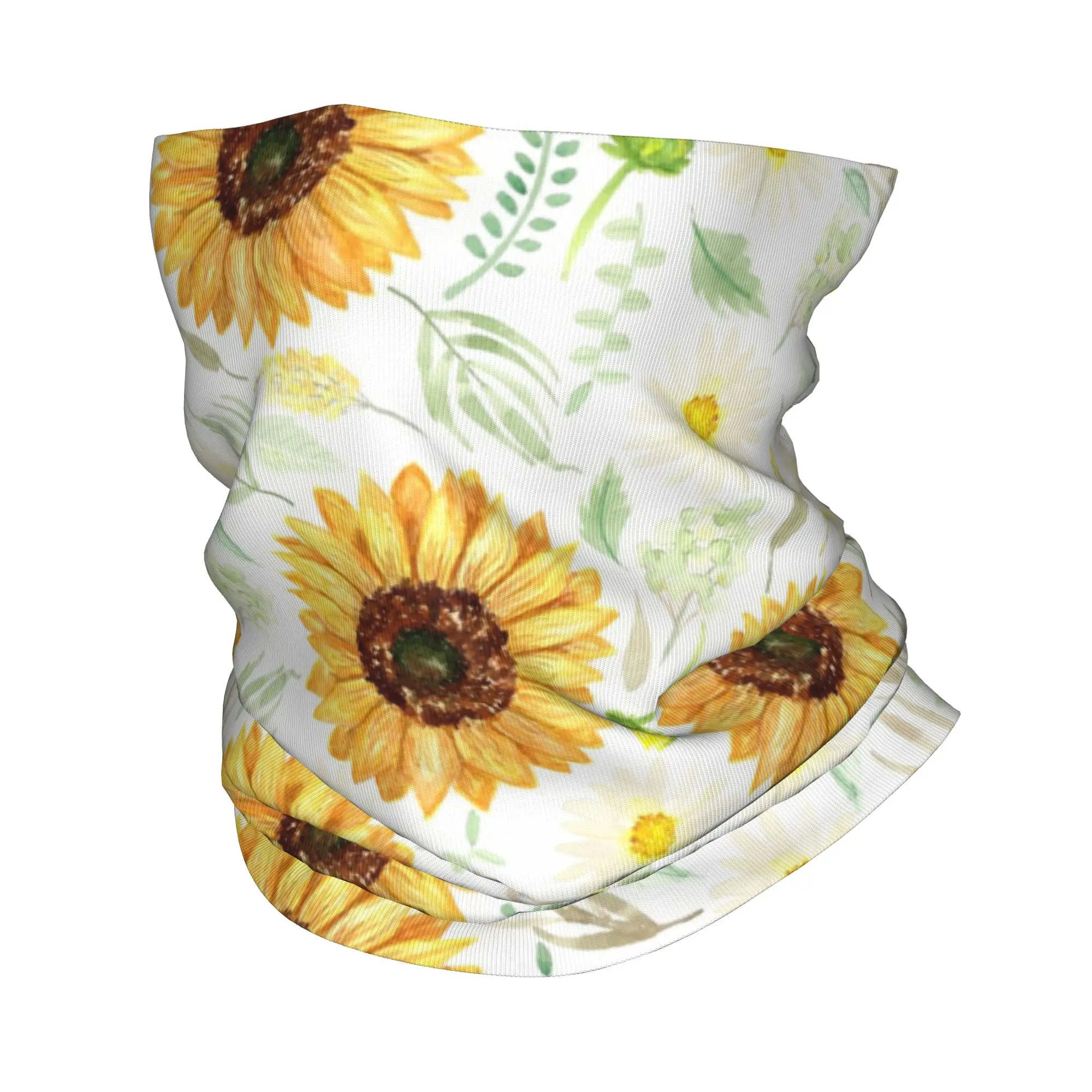 

Sunflowers and Daisies Daisy Watercolor Art Pattern Bandana Neck Gaiter Printed Magic Scarf Headband Riding Unisex Adult