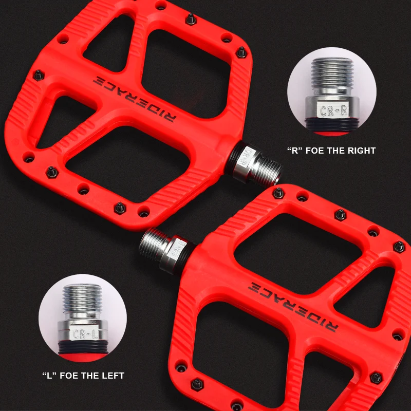 Ultralight Bicycle Pedals Nylon Seal Bearings Road BMX MTB Mountain Bike Pedal Flat Platform Anti Slip Cycling Parts Accessories