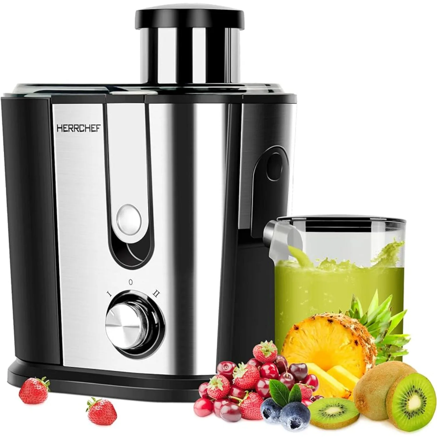 

600 Watt Wide Mouth Stainless Steel Centrifugal Juice Extractor BPA Free