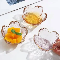 Japanese Cherry Blossom Glass Sauce Dish BBQ Dish Small Bowl Vinegar Dish Hot Pot Dipping Dish Mini Serving Plates