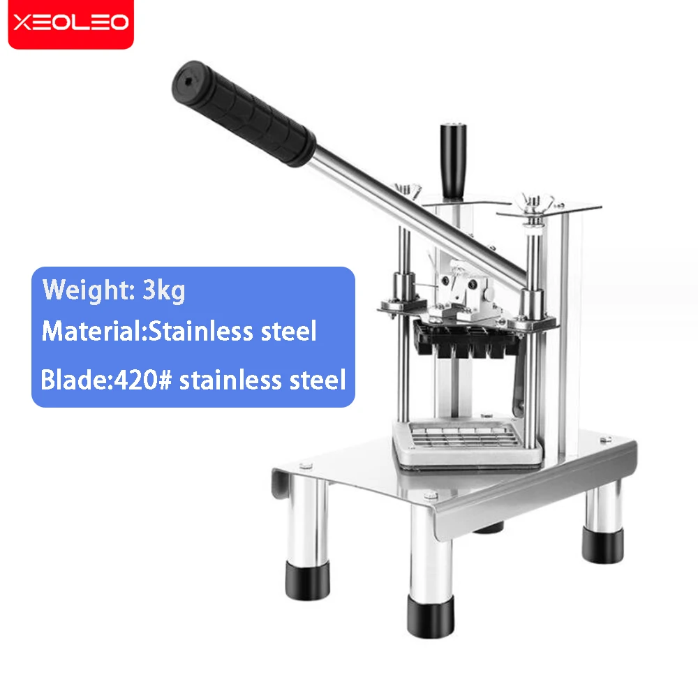 XEOLEO pemotong sayuran komersial 3 pisau pengganti baja tahan karat pemotong kentang goreng profesional prosesor makanan dapur rumah
