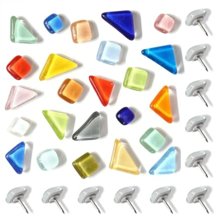 24 Piece Decorative Glass Push Pins Set