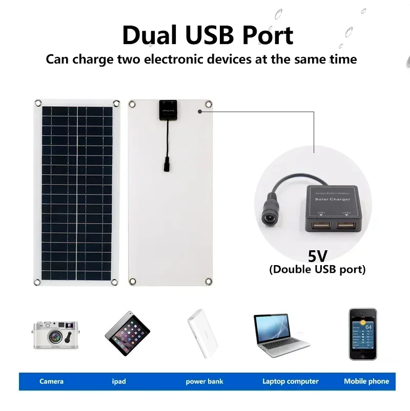 1000W Solar Panel 12V Solar Cell With 30A-100A Controller Solar Panels For Phone RV Car Caravan Home Camping Outdoor Battery