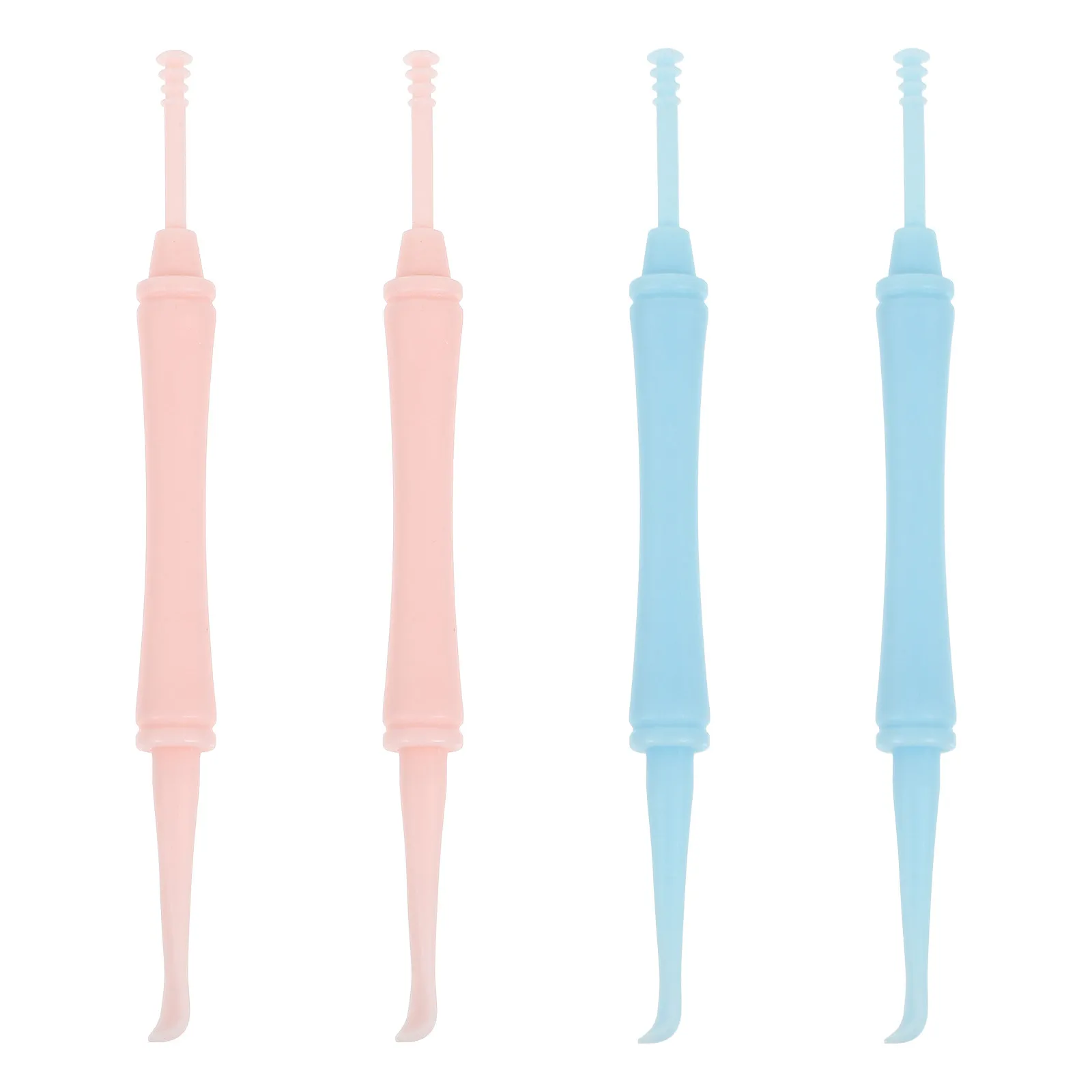 4Pcs Double Ended Spiral Ear Wax Cleaning Tools Ergonomic Non Slip Handle Lightweight Portable Ear Spoon Earwax Remover