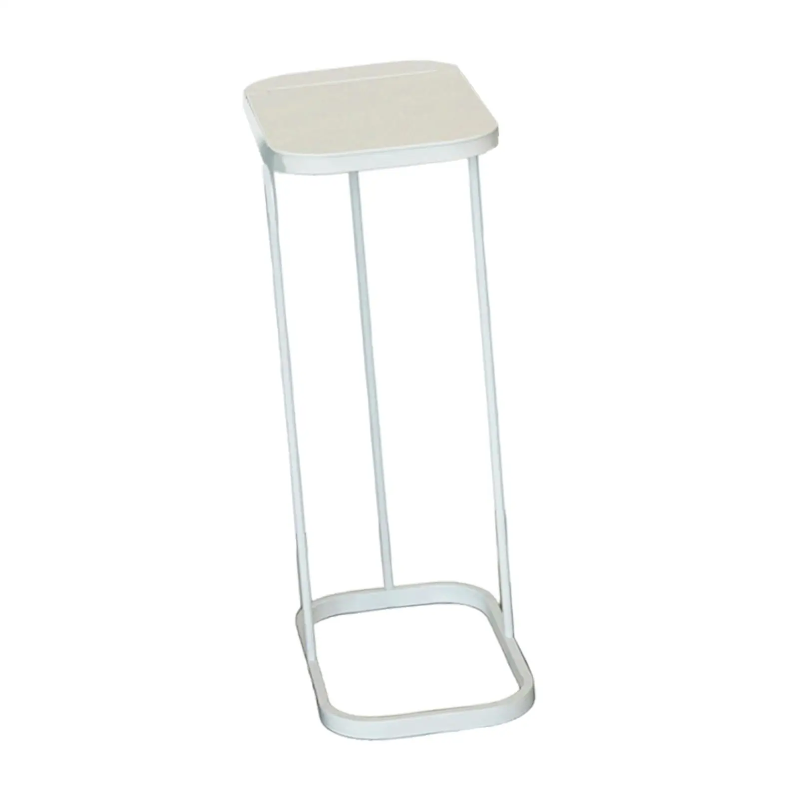 Metal Trash Bag Holder Portable Waste Bin Stand with Flip Cover for Kitchen Camping Recycling Garbage Disposal