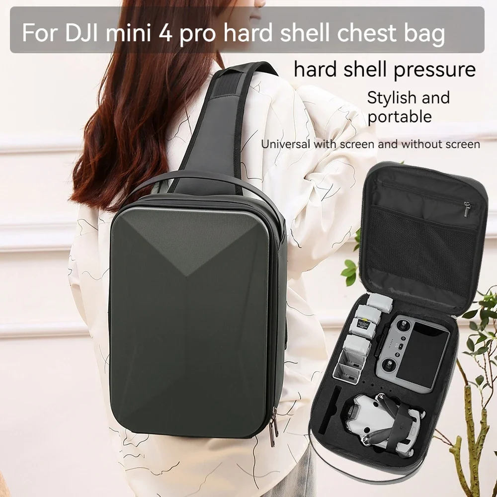 Drone backpack for DJI Mini 4 Pro storage bag, Mini4 Pro RC2/RCN2 remote control/accessory set storage case, hard shell backpack