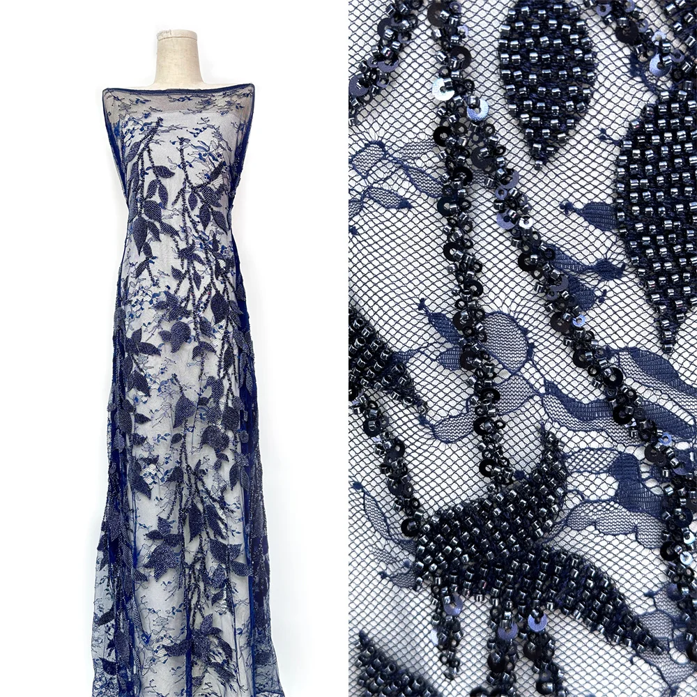 

Роскошная африканская кружевная ткань 2026, высокое качество, 5 ярдов, мягкое сетчатое кружево с французской вышивкой и бусинами для шитья