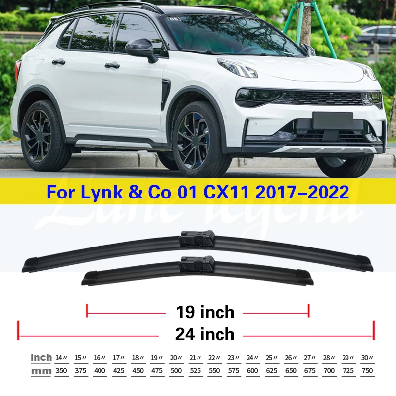 Car Front Rear Wiper Blades For Lynk & Co 01 CX11 2017 2018 2019 2020 2021 2022 Windshield Windscreen Accessories Window