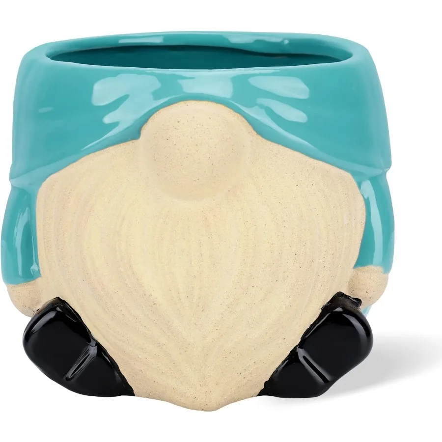 

Керамический горшок для растений 6-дюймовые горшки для растений Крытый и уличный цветочный горшок Горшок для суккулентов Кашпо середины века Керамические синие гномы