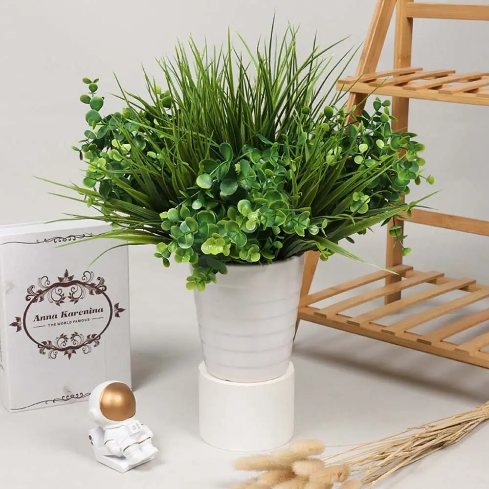 Plastic Artificial Grass Plant Bouquet Realistic Non-Fading Simulation Grass Elegant Handmade Fake Plants Home Garden Decor