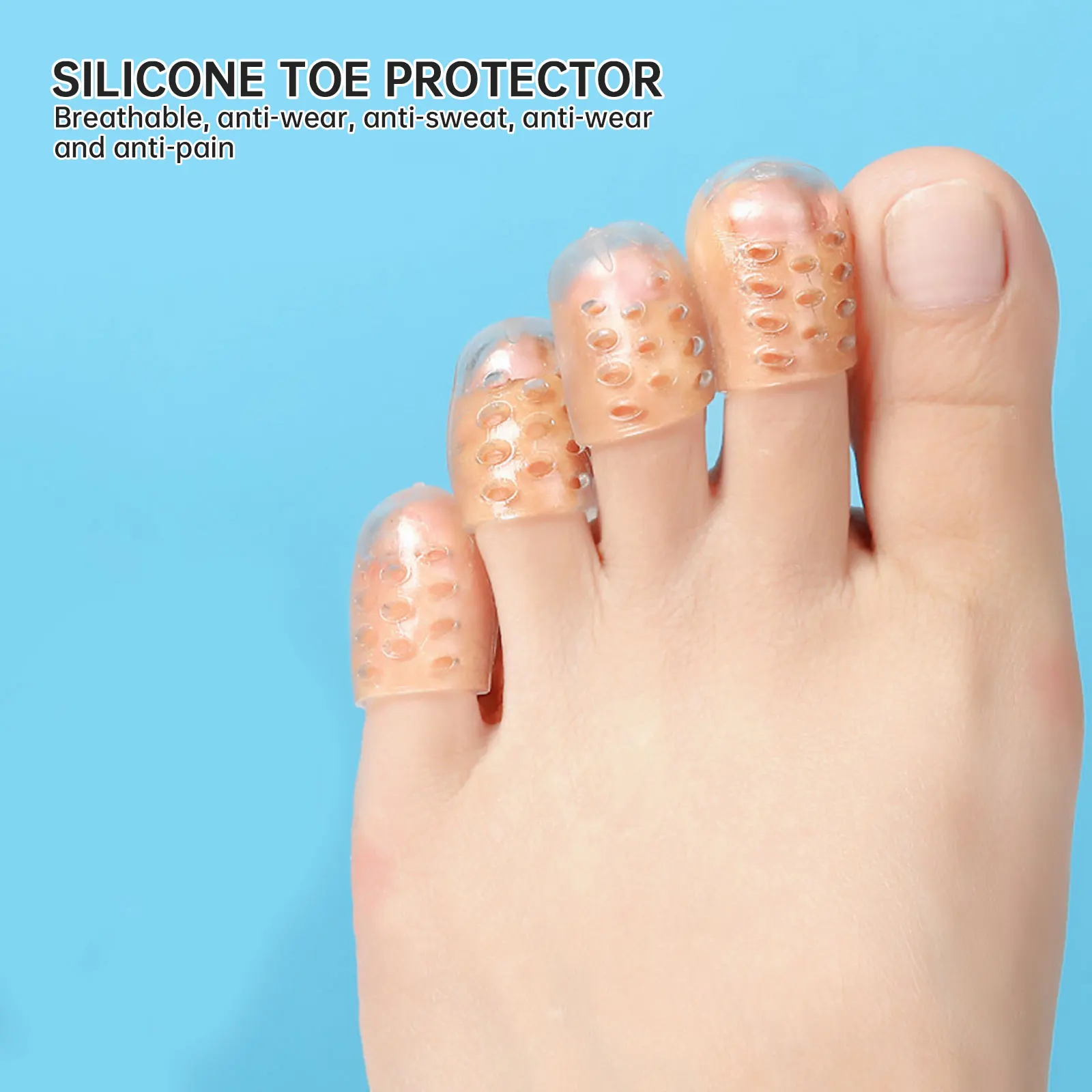 Embouts de silicona elásticos, Protector de dedos transpirable antifricción, previene ampollas, cubierta para dedos, Protector de tubo para el dedo del pie, cuidado de los pies