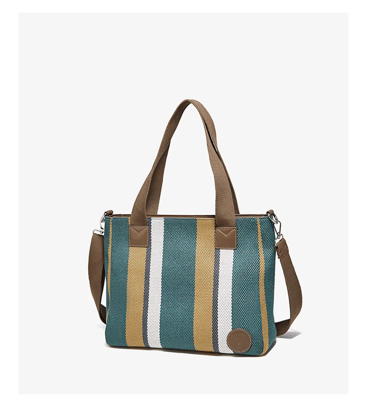 FOXER Stoff-Umhängetasche für Damen, lässige Handtasche mit großem Fassungsvermögen, modische, leichte Einkaufstasche, Geldbörse – Detail 16