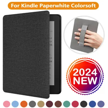 Étui à poignée pour Kindle Paperwhite 2024, 12e génération, Colorsoft, 7 pouces, modèle n° SA569P SA568B Pochette à réveil/sommeil automatique 7